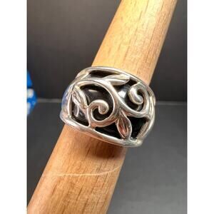 Vintage sterling silver black onyx ring size 5